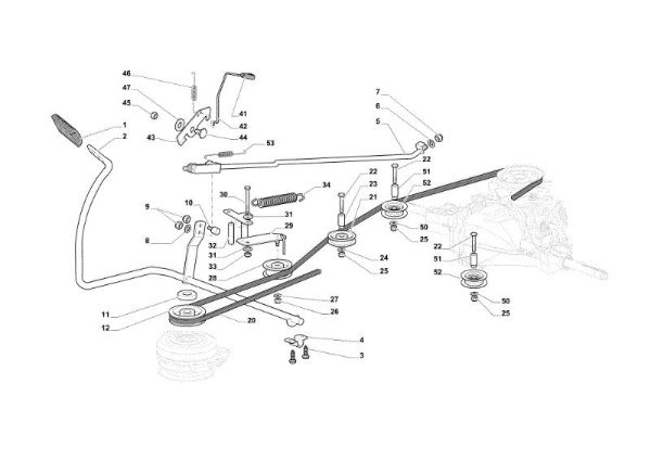 Brake and gearbox controls OM 84/14,5 K H Cat. 2022 Garden tractor
