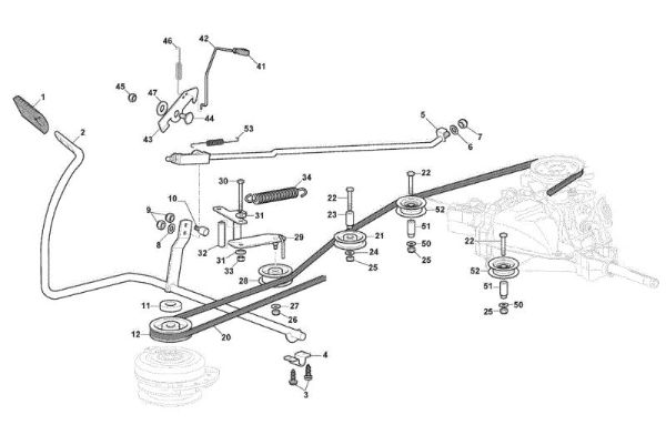 Brake and gearbox controls GLX 14-84H Garden tractor