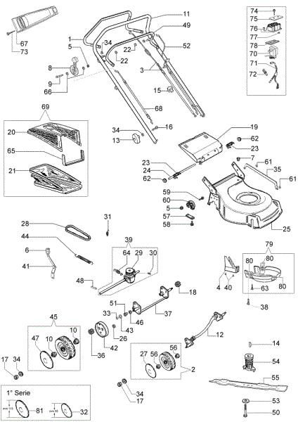 Illustrated parts list (From June 2007) G 48 TBXE Lawnmower