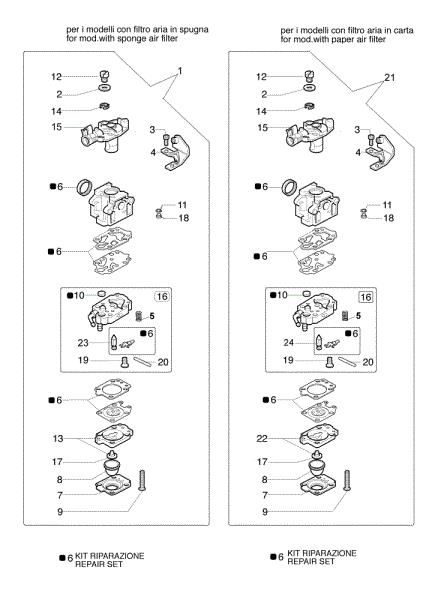 Carburetor WYK-104, WYK-143A 755 MASTER Brushcutter