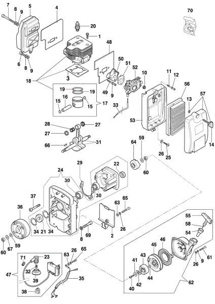 Starter assy and engine BV 162 Blower