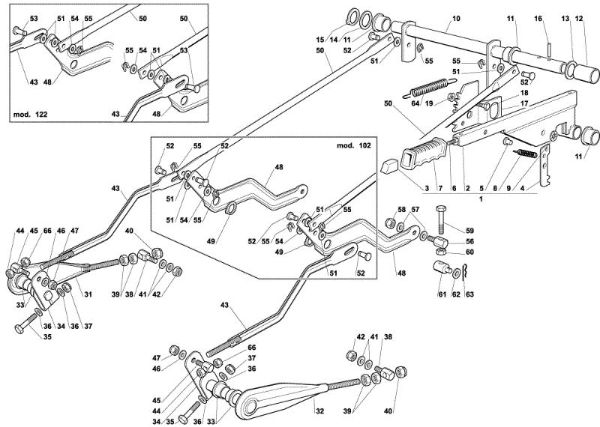 Cutting plate lifting OM 102C/17M Garden tractor