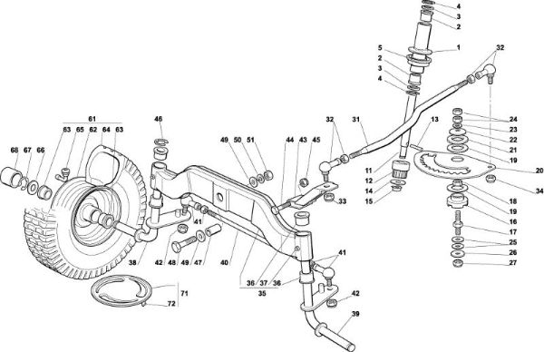 Steering arm OM 122C/22H Cat.2001 Garden tractor