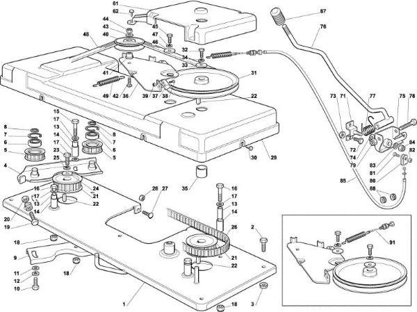 Cutting plate (1) OM 102C/17H Cat.2002 Garden tractor