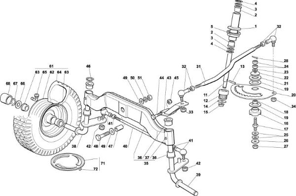 Steering arm OM 122C/22H Cat.2003 Garden tractor