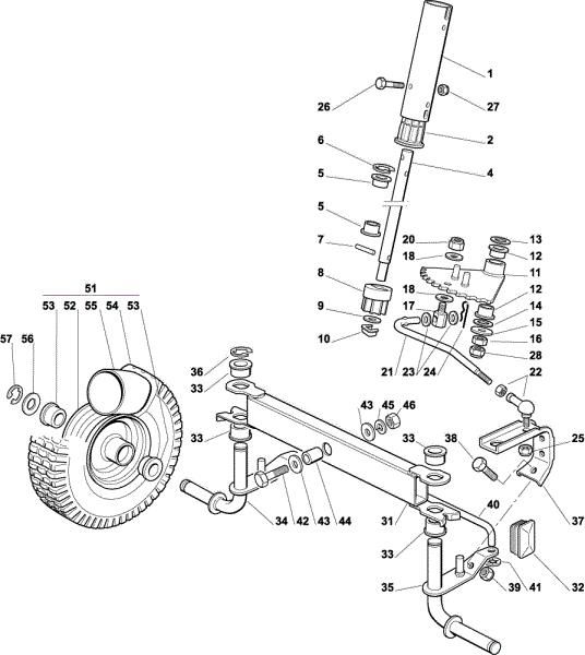 Steering arm OM 63C/6,5M Cat. 2004 Garden tractor