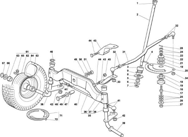 Steering arm OM 102C/17,5H Cat.2004 Garden tractor