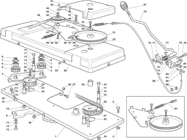 Cutting plate (1) OM 102C/17,5H Cat.2005 Garden tractor