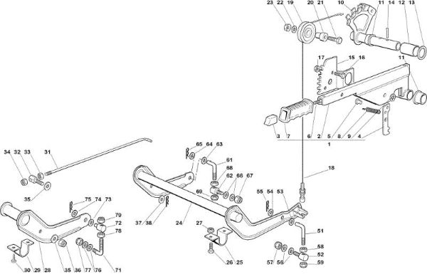 Cutting plate lifting OM 92C/13,5H Cat.2005 Garden tractor