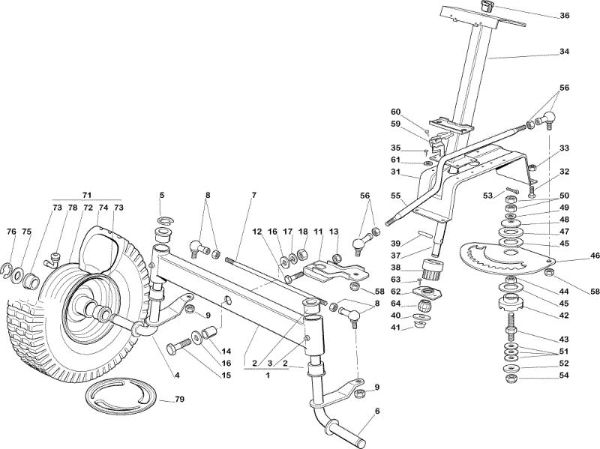 Steering arm OM 92C/13,5M Cat.2005 Garden tractor