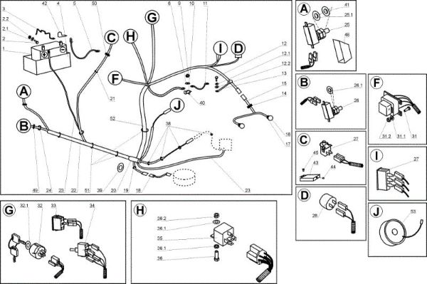 Electrical parts OM 104JH/16H Cat.2005 Garden tractor