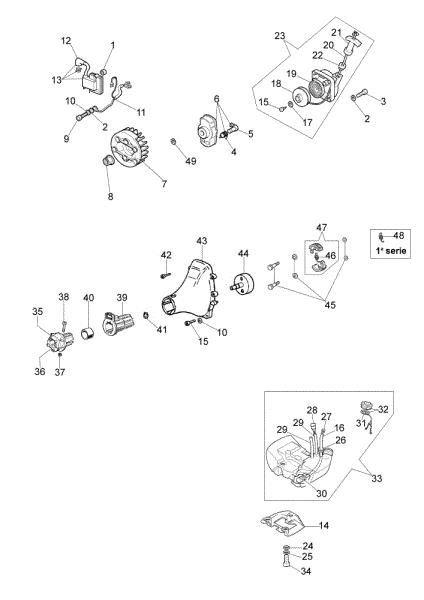 Starter assy and fuel tank 725 S Brushcutter