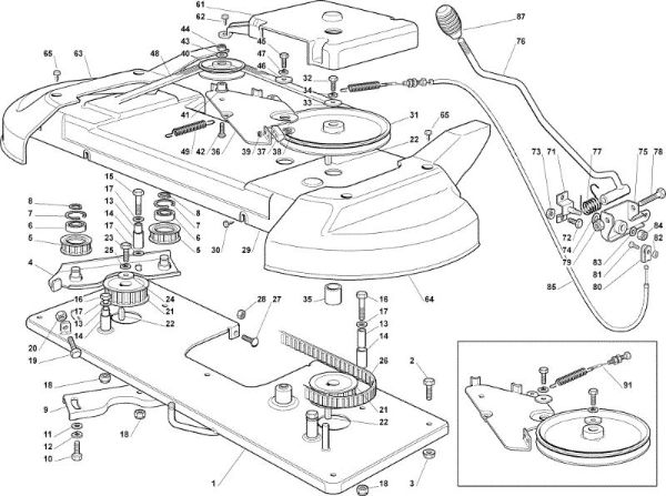 Cutting plate (1) OM 102C/15,5M Cat.2006 Garden tractor