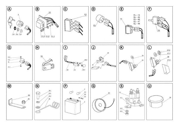 Electrical parts OM 104JH/16H Cat.2006-2007 Garden tractor