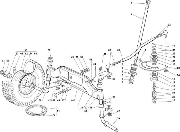 Steering arm OM 102C/15,5M Cat.2007 Garden tractor