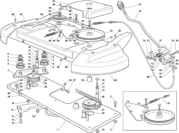 Cutting plate (1) OM 102C/15,5M Cat.2007 Garden tractor