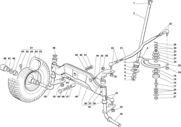 Steering arm OM 122C/22H Cat.2009 Garden tractor