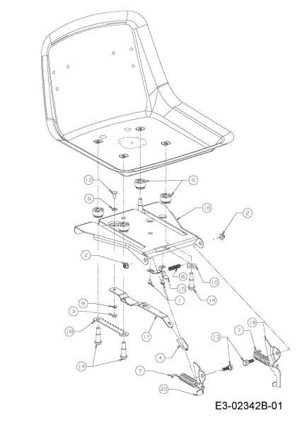Seat support KROSSER PLUS 105/17,5 H Garden tractor