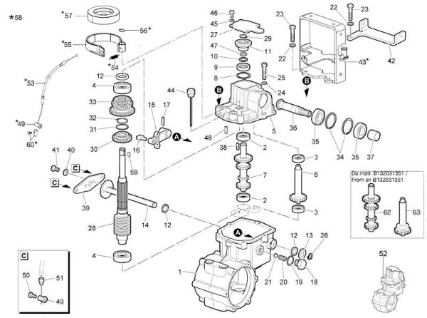 Speed gears of the change - with brake from sn B133181826 WB 80 KR 11 Flail mowers