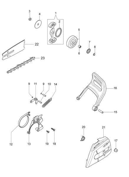 Cubrecadena y embrague GS 350 (Euro 2) Motosierra