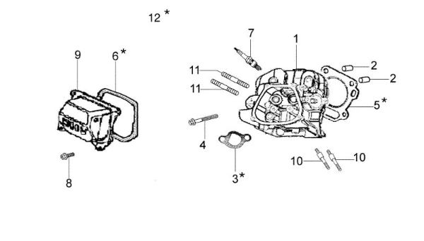 Cabeza cilindro MH 180RK (K700 H - SN T210) (EN709) Motoazada