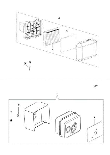Filtre aire y escape G 53 TK (K650) Cortacésped