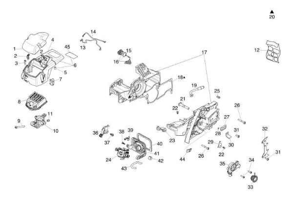 Carter motor y filtre aire GS 650 Motosierra