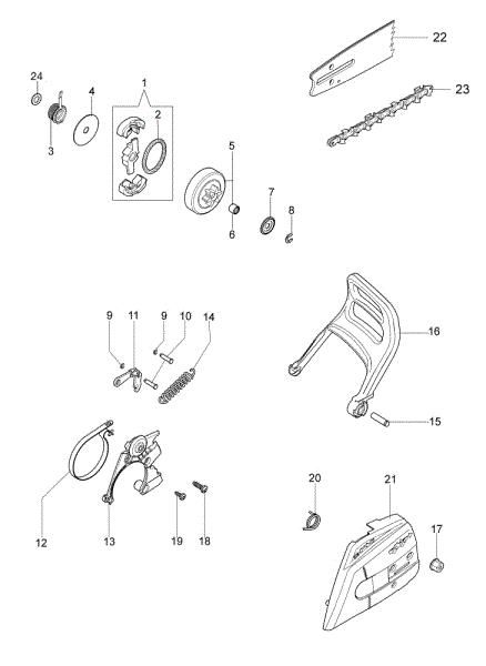 Cubrecadena y embrague GS 350 C (Euro 2) Motosierra