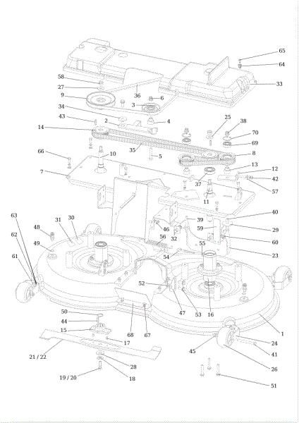 Plataforma de corte (1/2) (aluminium cutting deck) OM 124/22 HP Tractor
