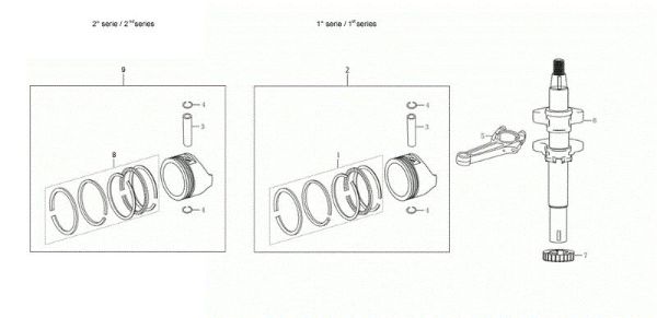 Ciguenal y piston G 53 TK COMFORT PLUS (K655) EURO 5 Cortacesped