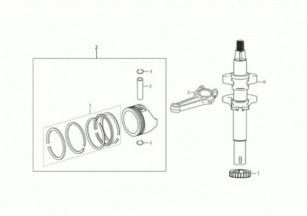 Ciguenal y piston CR 340 K (K655 HF) Minitransportador