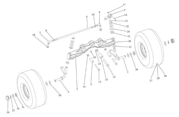Eje anterior OM 107 L/24 KH (K2400AVD V-Twin - EURO5) Cat. 2023 Tractor