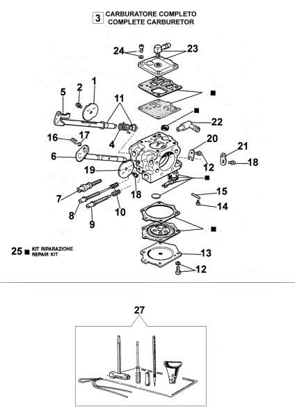 Carburador WJ-85B 985 HD Motosierra