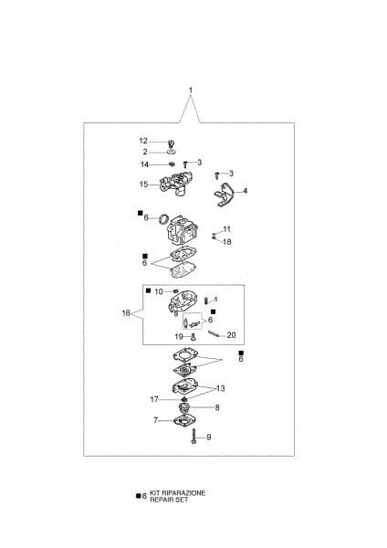 Carburador WYK-231 446 BP Ergo Desbrozadora