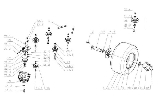 Eje posterior OM 104JH/16H Cat.2006-2007 Tractor