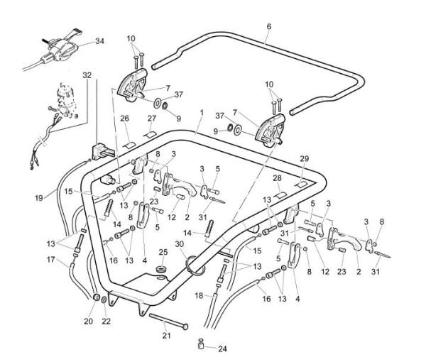 Caja de mando (Manillar) CR 550 R (Italia) Minitransportador